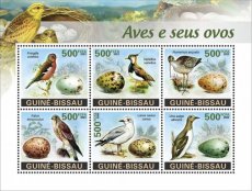 2024 02- GUINEA BISSAU- BIRDS & THEIR EGGS  6V