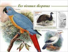 CENTRAL AFRICAN-2022/10- EXTINCT BIRDS  1V