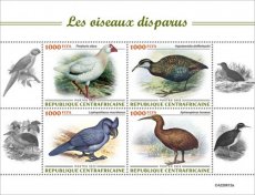 CENTRAL AFRICAN-2022/10- EXTINCT BIRDS  4V