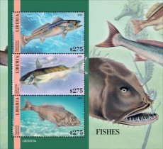 LIBERIA- 2023 08- FISHES  3V